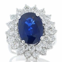 14K White Gold Sapphire Gemstone Ring