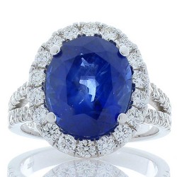 18K White Gold Sapphire Gemstone Ring