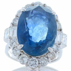 Platinum Sapphire Gemstone Ring