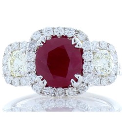 18K White Gold Ruby Gemstone Ring