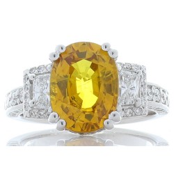 14K White Gold Sapphire Gemstone Ring