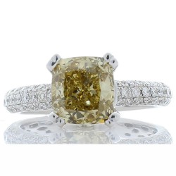 14K White Gold Diamond Gemstone Ring