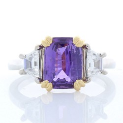 18K Two-Tone Sapphire Gemstone Ring