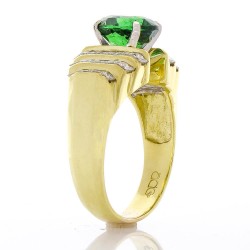 18K Yellow Gold Tsavorite Gemstone Ring