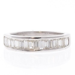 14K White Gold Diamond Gemstone Ring
