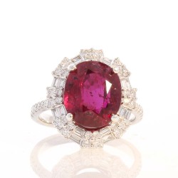 18K White Gold Ruby Gemstone Ring