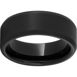 Black Diamond Ceramic™ Beveled Edge Ring with Sandblast Finish
