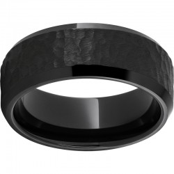 Black Diamond Ceramic Ring With Moon Crater Finish