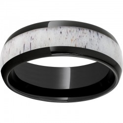 Black Diamond Ceramic Antler Inlay Ring
