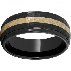 Black Diamond Ceramic™ Ring with 14K Yellow Gold Inlay