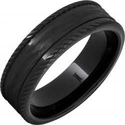 Western Heritage™ Rope Edge Ring in Black Diamond Ceramic™