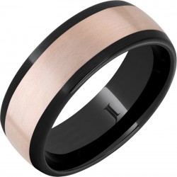 Black Diamond Ceramic™ 14K Rose Gold Inlay Satin Finish Ring