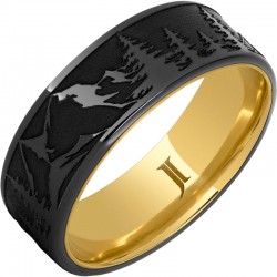 Hidden Gold™ 14k Inlay Black Diamond Ceramic™ Ring