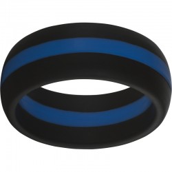 TruBand™ Silicone Black Ring with Blue Center