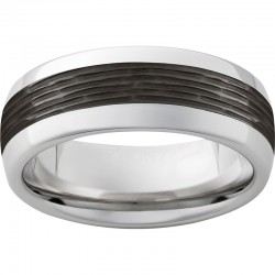 Serinium® Ring with Carved Ceramic Inlay