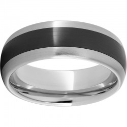 Serinium® Ring with Black Ceramic Inlay and Satin Finish