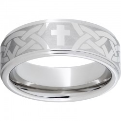 Serinium® Mens Ring with Christian Celtic Knot and Cross