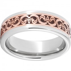 Serinium® Ring with 14K Rose Gold Fleur-de-Lis Inlay