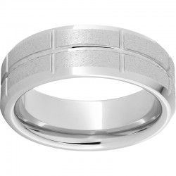 Grid - Stone Finish Grid Pattern Serinium® Ring