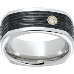 Serinium® Diamond Black Ceramic Square Ring