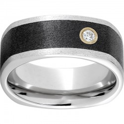 Square Stoned - Serinium® Square Ring with Single Diamond
