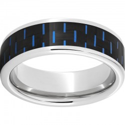Serinium® Ring with Blue and Black Carbon Fiber Inlay