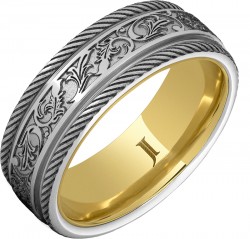 Serinium® Hidden Gold™ Latigo Pattern Ring