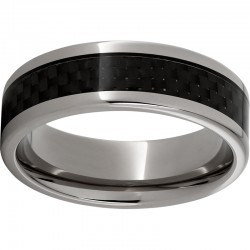 Titanium Ring with Carbon Fiber Inlay