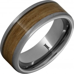 Barrel Aged™ Rugged Tungsten™ Ring with Single Malt Inlay and Stone Finish