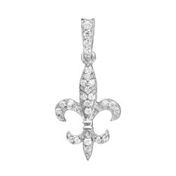White Gold Diamond Fleur De Lis Earrings  1/4 CT