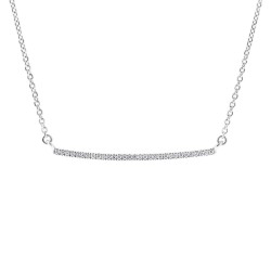 White Gold Diamond Necklace  0.10 CT