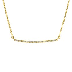 Yellow Gold Diamond Necklace  0.10 CT
