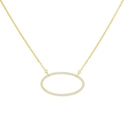Yellow Gold Diamond Necklace  0.20 CT