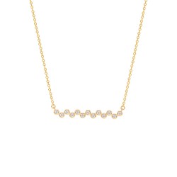 Yellow Gold Diamond Necklace  0.15 CT