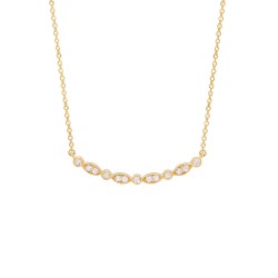 Yellow Gold Diamond Necklace  0.20 CT
