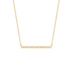 Yellow Gold Diamond Necklace  0.17 CT