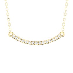 Yellow Gold Diamond Necklace  0.12 CT