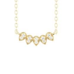 Yellow Gold Diamond Necklace  0.05 CT