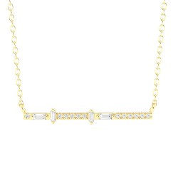 Yellow Gold Diamond Necklace  0.15 CT