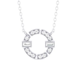 White Gold Diamond Necklace  0.21 CT