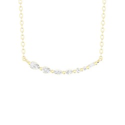 Yellow Gold Diamond Necklace  0.22 CT