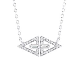 White Gold Diamond Necklace  0.20 CT