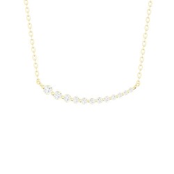 Yellow Gold Diamond Necklace  0.28 CT