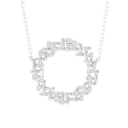 White Gold Diamond Necklace  0.65 CT