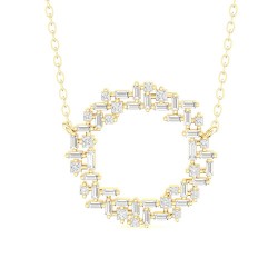 Yellow Gold Diamond Necklace  0.59 CT