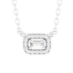 White Gold Diamond Necklace  0.09 CT