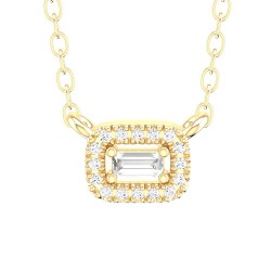 Yellow Gold Diamond Necklace  0.09 CT