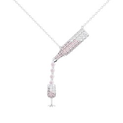 White Gold Pink Sapphire And Diamond Necklace 1.00 CT
