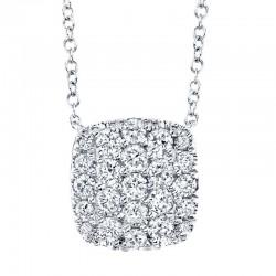 0.53ct 14k White Gold Diamond Pave Necklace