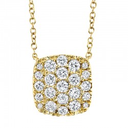 0.53ct 14k Yellow Gold Diamond Pave Necklace